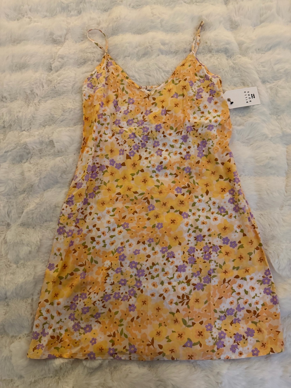 Billabong Yellow and Purple Floral Slip Dress